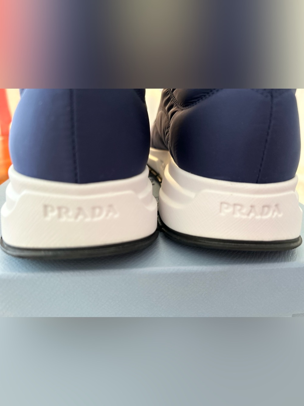 DEAL DEAL DEAL. PRADA Nylon PRAX Sneakers - 1E245L -  Blue White $200 discount - Picture 6 of 12